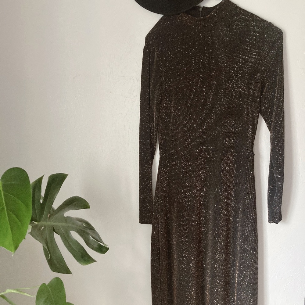 H&M metallic midi dress (NWT)